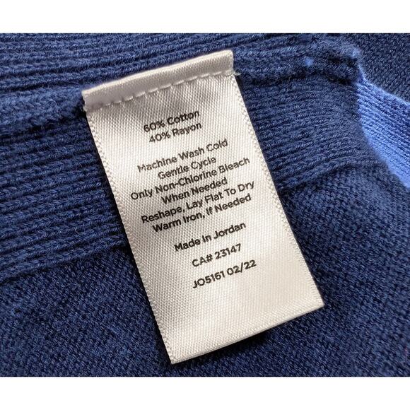 Talbots Cardigan Sweater Navy Blue Pink Cotton Blend Women's Size 2X - Picture 7 of 7